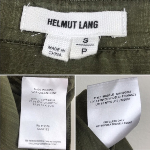 Helmut Lang Green Sleeveless Button Down Silk Top size small - Picture 5 of 5